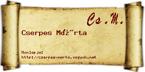 Cserpes Márta névjegykártya